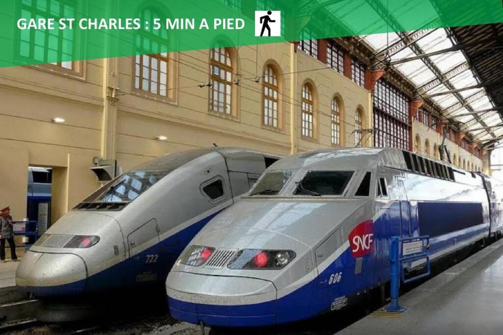 Climatise Gare Stcharles 4 Chambres Grand Balcon / Experience-Immo Marselha Exterior foto